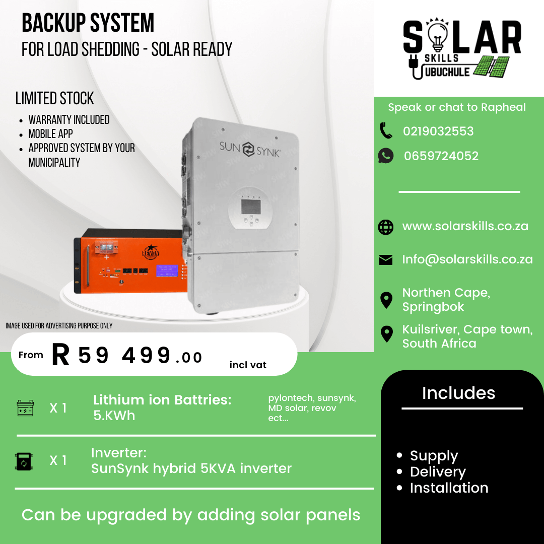 backup system 5KW solar skills