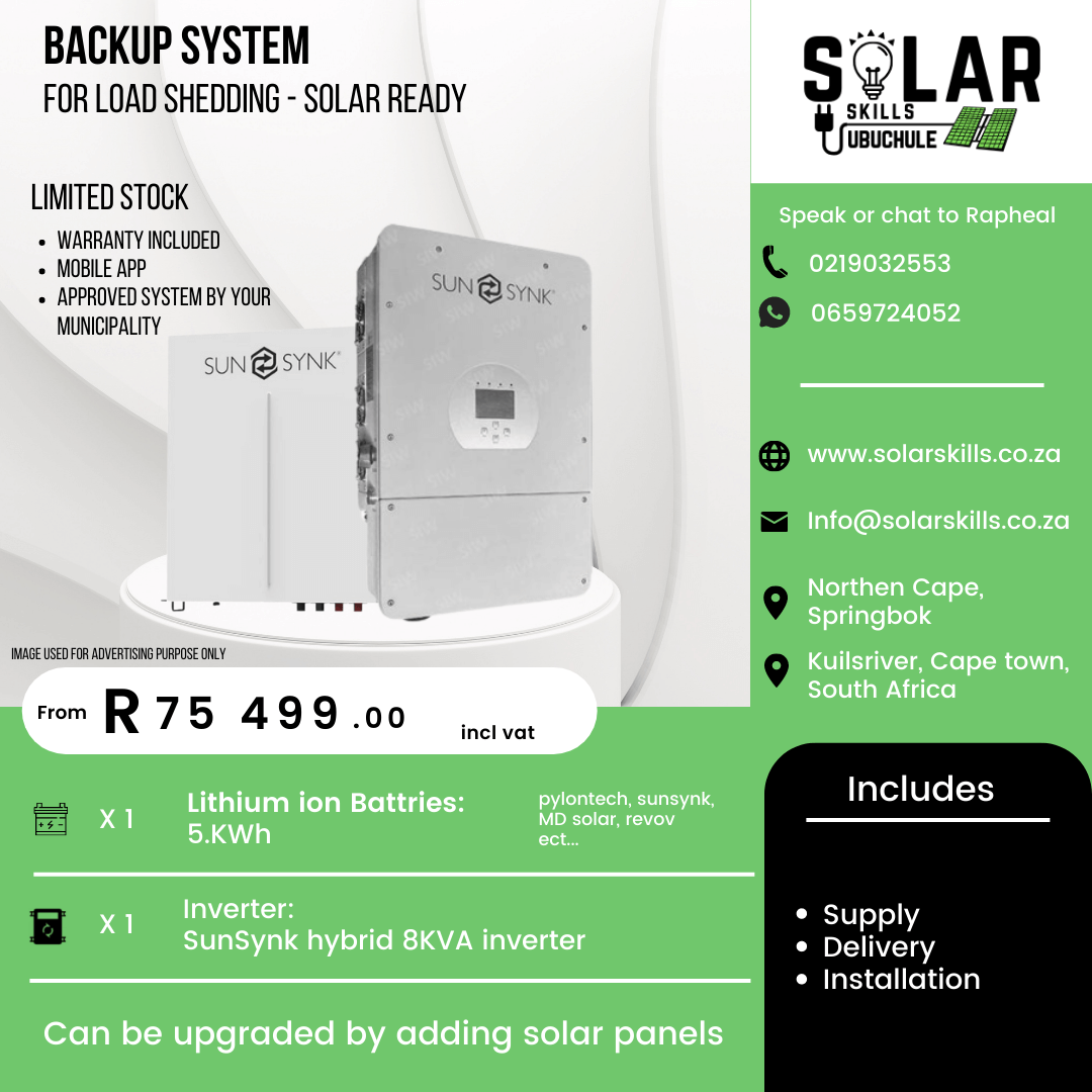 backup system 8KW solar skills